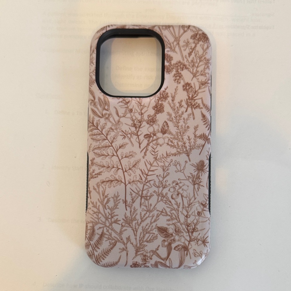 Beige Garden Neutral Floral Case Casely NWT iPhone 15 Pro Bold Mag Safe - Picture 3 of 4